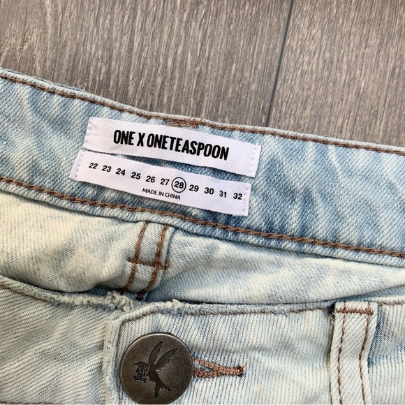 One Teaspoon Diamonde Awesome Baggies Jean Straight Leg High Waist Denim Size 24 - Picture 9 of 16